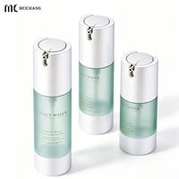 Flacon pompe sans air rechargeable PCR 20ml 30ml 50ml, vert givré, pour sérum, lotion, emballage cosmétique