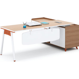Escritorio ejecutivo de lujo moderno Boss Secretary en forma de L para ordenador, mesa de oficina y silla, juego de muebles con almacenamiento para el hogar - Product Image 4