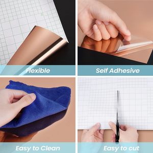 Películas Decorativas con Acabado Metálico Cepillado ORON, <span class=keywords><strong>Papel</strong></span> Adhesivo <span class=keywords><strong>de</strong></span> PVC Brillante Impermeable, Rollo <span class=keywords><strong>de</strong></span> <span class=keywords><strong>Papel</strong></span> Tapiz Autoadhesivo, Vinilo Decorativo - Product Image 6