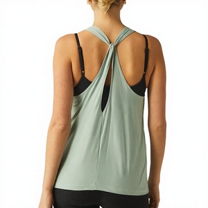 Camiseta Deportiva Personalizada con Logotipo, Corte Regular, Spandex/Nylon, Transpirable, Secado Rápido, Espalda Descubierta, Sin Mangas, para Yoga, Mujer - Product Image 3