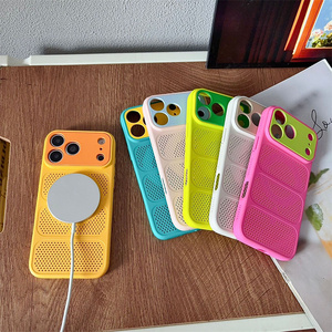 Funda Magnética Refrigerante Rainbow Armor para iPhone 18 17 16 15 Pro Max, Diseño de Panal de Abeja Neón, Acabado Mate, Colorida, Nueva - Product Image 4