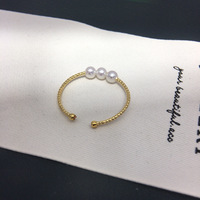 Natürlicher weißer Süßwasserperlenring für Damen, offener elastischer Ring, Babyperlen, schlicht, exquisit, modisch, für Bürodamen, Alltagsschmuck