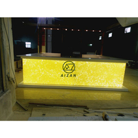 Meubles de bar de qualité supérieure, solution OEM tout-en-un, comptoir de bar personnalisé en marbre onyx pour restaurant, hôtel, salon avec éclairage LED