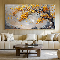 Peinture sur toile Dafen, série de couleurs Morandi, arbre abstrait en acrylique peint à la main, décoration de fond de canapé pour salon