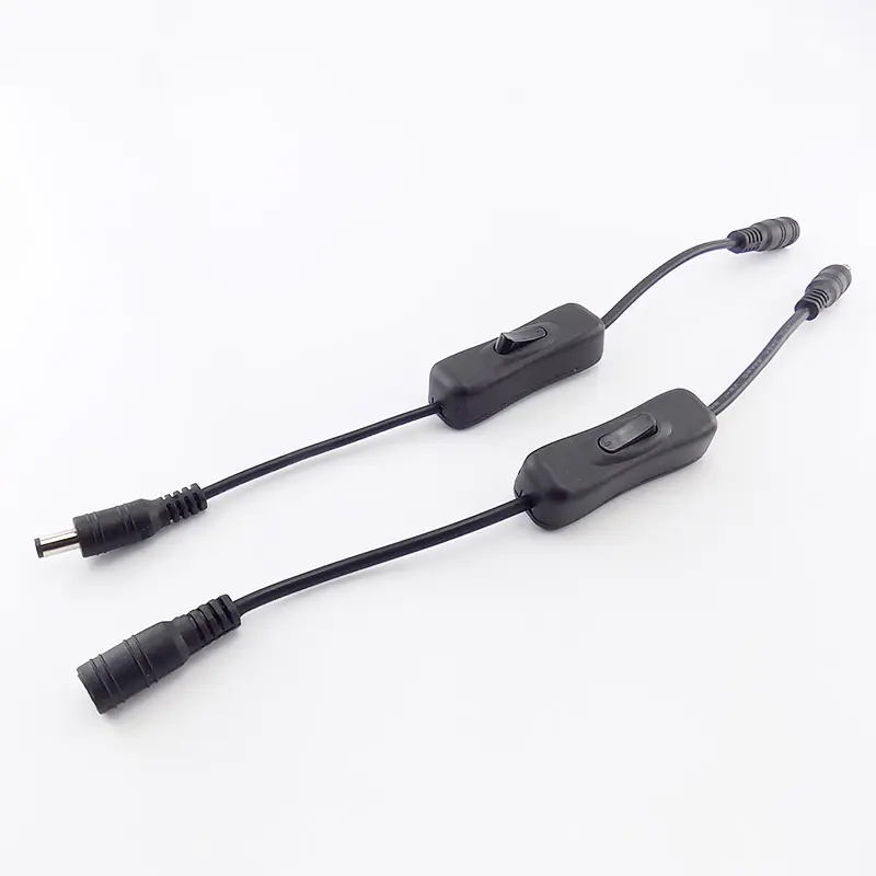 DC Power Cable 5.5mmx2.1mm Female to Male Plug Connector With Switch Extension Cord Adapter CCTV Camera Led Strip Power Supply