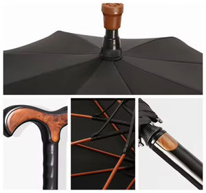 <span class=keywords><strong>Parapluie</strong></span> de vieil <span class=keywords><strong>homme</strong></span> avec poignée de <span class=keywords><strong>canne</strong></span> créative avec haut antidérapant parapluies personnalisés de randonnée multifonctionnels - Product Image 6