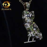 Pendentif oiseau de luxe en moissanite, bijoux hip-hop, pendentif diamant glacé VVS, pendentif animal personnalisé en moissanite
