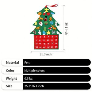 Calendrier de l'Avent de Noël à suspendre, décorations murales, calendrier en feutre personnalisé pour enfants, vente chaude - Product Image 2