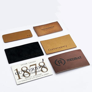 Best Price Wholesale Pu Leather Patch with Fast <b>Shipping</b> Custom Brand logo Jeans Clothes Garment Tag Metal <b>Label</b> Patch - Product Image 1