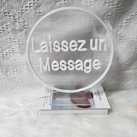 LUYI Enseigne néon LED personnalisée avec support de base, laissez un message pour la configuration d'un livre d'or audio, enseigne néon pour réception de mariage