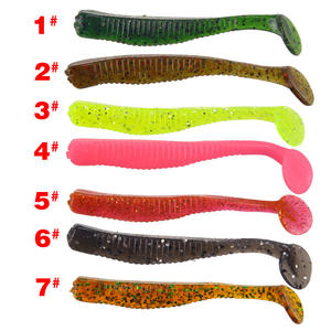 Leurre souple en silicone cristal en forme de queue de cheval 8 cm 2,8 g pour la pêche au bar, leurre de fond, ver artificiel, micro-leurre de pêche - Product Image 1