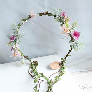 3074E فاينز الشعر رخيصة البوهو لطيف كاميليا زهرة الورد تاج سلسلة الفتيات إكليل الشعر - Product Image 4