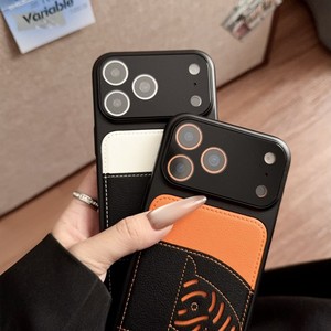 Luxury PU Leather Horse Card Holder Mobile Phone case for <b>IPhone</b> 17 16 15 <b>Pro</b> <b>Max</b> PU Texture <b>Camera</b> protection Hard Cover Back - Product Image 3