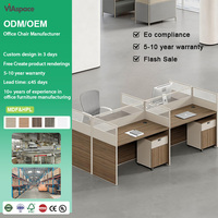 Nouveau bureau de travail moderne pour deux personnes 2026, en bois massif, avec panneaux de séparation écologiques et classeur mobile certifié E0