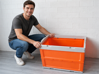 Caisse de rangement pliable avec panneau latéral transparent, boîte de rangement pliable pour la maison, organisateur de placard empilable, personnalisable