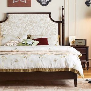 American Retro Solid Wood High <b>Box</b> Storage <b>Double</b> <b>Bed</b> 1.8m Vintage Style Master Bedroom Furniture - Product Image 3