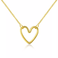 ODM 925 Sterling Silver 18k Plaqué Or Bijoux Coeur Pendentif Collier Bijoux de Mode Colliers Couple Collier pour Femmes