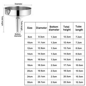 Alta Qualidade 10 Polegada Funil De Aço Inoxidável com Tela De Filtro Funil Pequeno Durável para Garrafa De Óleo Líquidos De Vinho Cozinha Uso - Product Image 3