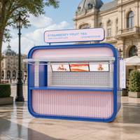 Conteneur extérieur robuste, imperméable, écologique et recyclable, kiosque de café mobile préfabriqué, restauration de rue