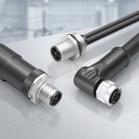 Connecteur étanche M12 5 broches IP67, prise industrielle d'aviation droite et coudée mâle-femelle