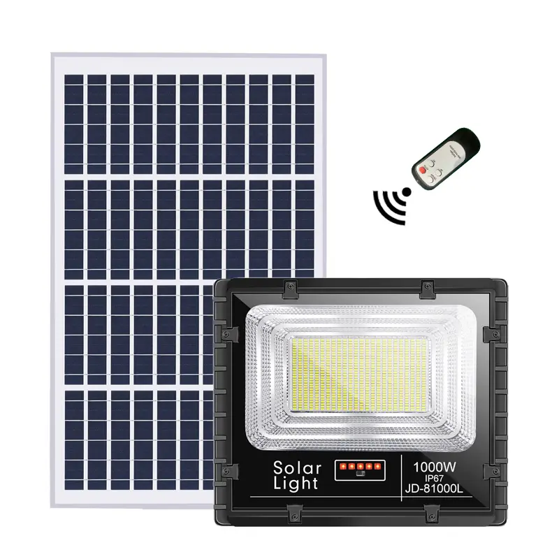 ODM 1000W الطاقة الشمسية مصابيح خارجية بعيد Ip65 للماء 100w 200w 300w 500w الصمام الشمسية كشاف ضوء