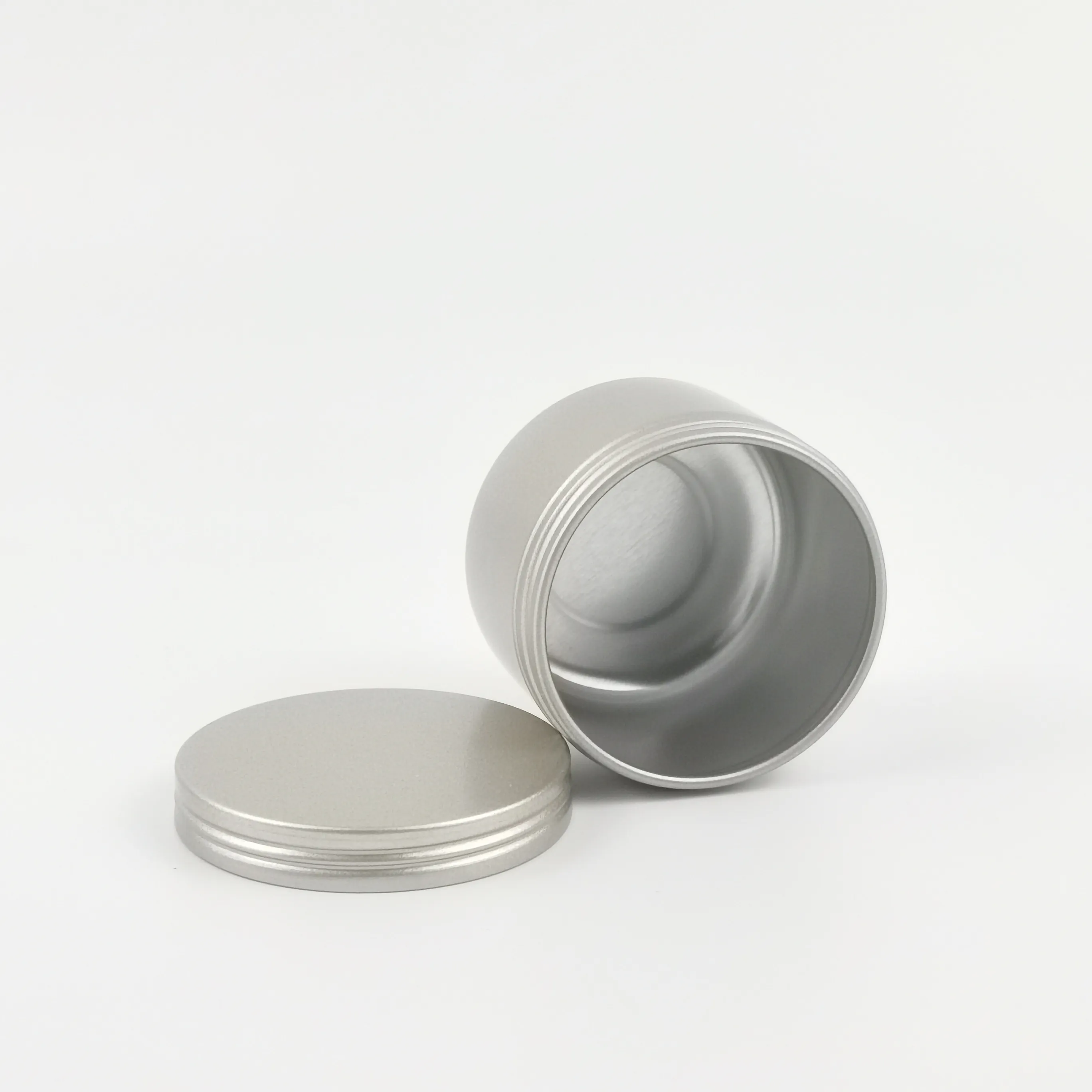 Wieder verwendbare hochwertige runde Behälter Metall Aluminium Kosmetik creme Kerzen glas mit Schraub deckel
