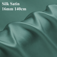 En stock, tissu en satin de soie vert sauge, résistant aux plis, 100% soie de mûrier pure, pour robes de femmes
