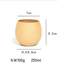 Wholesale 250ml Wooden Teacups Coffee <strong>Mug</strong> Wine <strong>Mug</strong> for Drinking Tea Coffee Wine <strong>Bee</strong> Natural Solid Wood <strong>Mug</strong> Wooden Cup - Product Image 4