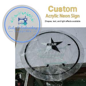 落船壁挂式照明亚克力标志圆形背光标志定制圆形发光二极管霓虹灯标志公司名称 - Product Image 3