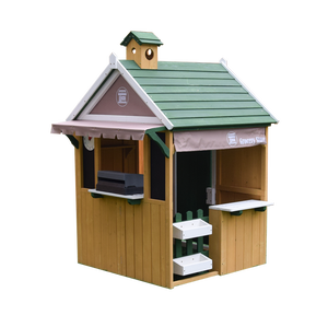 Casa de Juegos de Madera Premium para Niños, Tienda de Juego para Exteriores con Estación de Servicio, Buzón y Chimenea Decorativa - Product Image 2