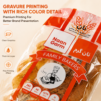Sacs plats personnalisés en LDPE de qualité alimentaire, durables, thermoscellables, pour le pain, emballage plastique pour boulangerie