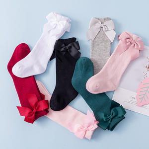 Bonyponi-Calcetines de estilo español para niñas pequeñas, calcetín hasta la rodilla de algodón de 0 a 7 años para recién nacidos, con lazo para fiesta escolar - Product Image 1