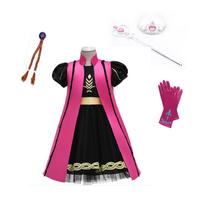 COS48 Cosplay Girl Dress For Girls Princess Fancy Children Anna Dress Girl Party Costume