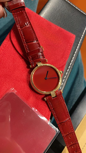 Montre mécanique automatique élégante et tendance, cadran laqué rouge, bracelet à motif crocodile rouge vin, fabrication ornée de diamants - Product Image 3