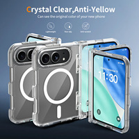 Étuis pour iPhone Duo Fold Ultra, étui à rabat magnétique en acrylique gaufré, coque de téléphone pliable transparente, accessoires mobiles