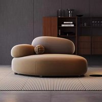 Canapé de balcon moderne simple crème vent créatif arc paresseux pour petits appartements canapé de salon rouge à double filet