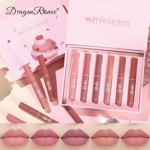 Set de 6 Brillos Labiales Mate <span class=keywords><strong>Dragon</strong></span> Ranee - Acabado Aterciopelado de Larga Duración, 6 Colores para <span class=keywords><strong>Maquillaje</strong></span> Diario y de Fiesta - Product Image 4
