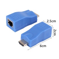 Extender HDTV 1080P Port RJ45 Jaringan LAN 2.5Gbps Ekstensi HD 30m Melalui Kabel Ethernet LAN CAT5e/6 UTP untuk Monitor HDTV
