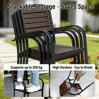 Chaise de jardin d'extérieur très vendue avec structure métallique et assise à lattes, idéale pour patio, balcon, détente et repas