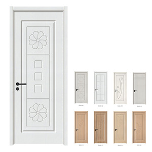 Gujia PVC <span class=keywords><strong>MDF</strong></span> cửa Khắc nội thất cửa ra vào cho phòng ngủ với khung đơn giản và Elegent Chất lượng thiết kế Hứa hẹn rắn cửa gỗ - Product Image 1