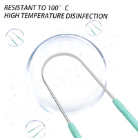 Raspador de lengua en forma de U al por mayor, raspador de lengua de acero inoxidable respetuoso con el medio ambiente para prevenir el mal aliento