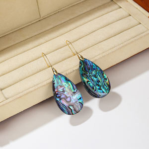 Conjunto de joyería de concha de abulón Natural con gotitas de agua al por mayor, colgante para collar, pendientes, ajuste de garra para mujer, vocación - Product Image 6