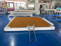 Plateforme flottante gonflable en PVC de qualité commerciale, épaisseur 0,9 mm, 3 m, pour bain de soleil, île flottante pour yacht