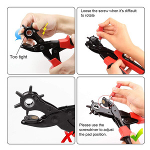 <b>Leather</b> Punch <b>Tool</b> Set Round Flat Oval Hole Punch Pliers For Belt Diy 50 Steel Material - Product Image 5