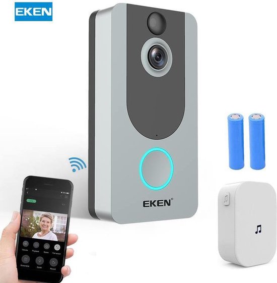 Официальный Оригинальный EKEN V7 умный двухсторонний визуальный видео дверной звонок 1080p HD ночное видение PIR камера беспроводной WiFi безопасность дома