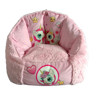 Pouf pour enfants imprimé dessin animé mignon rose <span class=keywords><strong>licorne</strong></span> citrouille PV polaire confortable paresseux canapé chaise personnalisé en gros <span class=keywords><strong>mousse</strong></span> canapé sac - Product Image 3