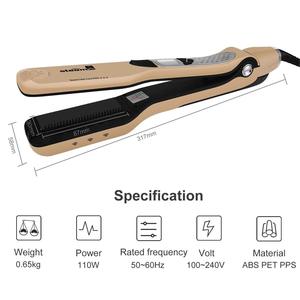 Fer à lisser à la vapeur Fer plat professionnel <span class=keywords><strong>Salon</strong></span> Céramique Tourmaline <span class=keywords><strong>Styler</strong></span> Double tension pour tous les types de cheveux - Product Image 5