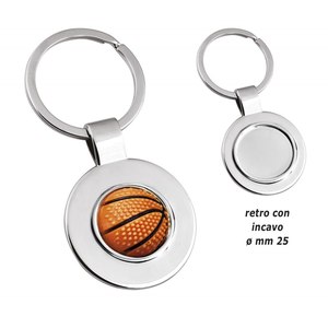 Porte-clés de basket-ball en métal, design creux de 25 mm - Product Image 1