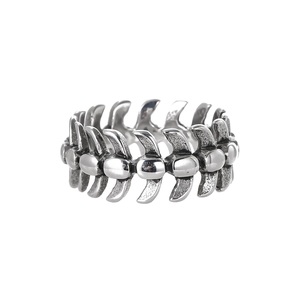 VAF 빈티지 무광 척추 디자인 스테인리스 반지 남성용 - Product Image 3