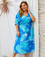 Robes de printemps grande taille Robe décontractée de couleur vive pour femme grande taille
